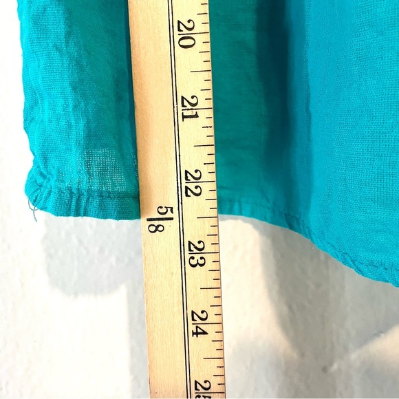 Embroidered Teal Mexican Style Sleeveless Off Shoulder Blouse Women's Size Med - Picture 8 of 8